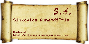 Sinkovics Annamária névjegykártya